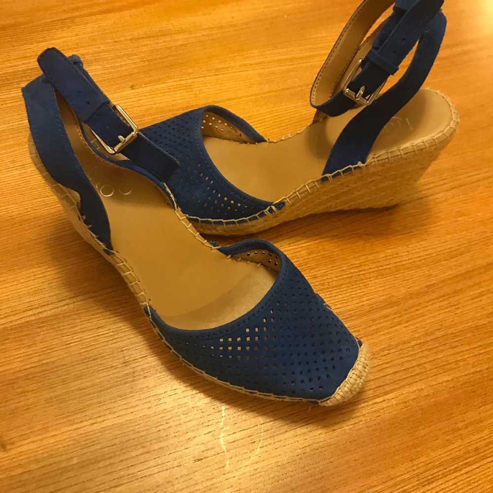 Blue Franco Sarlo Wedge Sandal